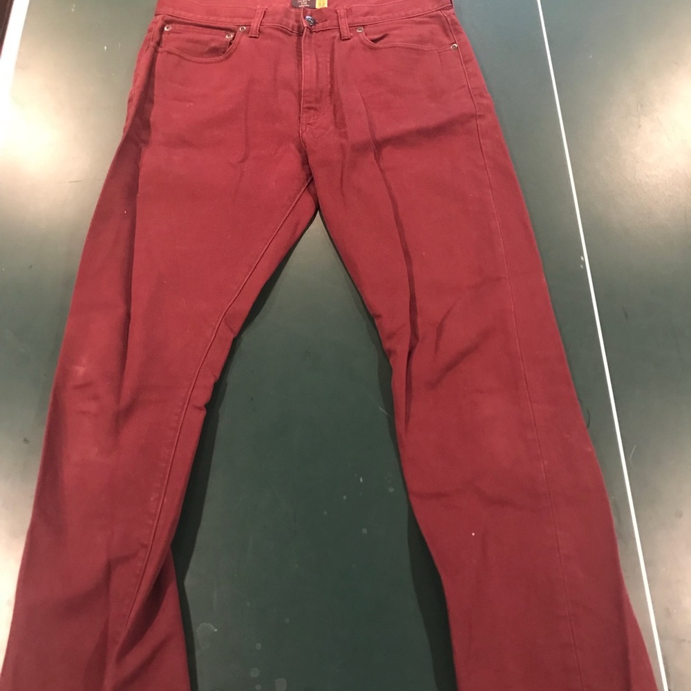 Maroon J crew light corduroy 770 pants
